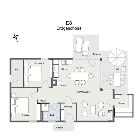 Familienunterkunft Wiesengefluester E8 - Strandnah Mit Sauna Und Garten *