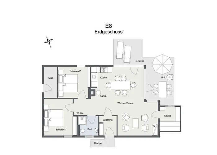 Familienunterkunft Wiesengefluester E8 - Strandnah Mit Sauna Und Garten *